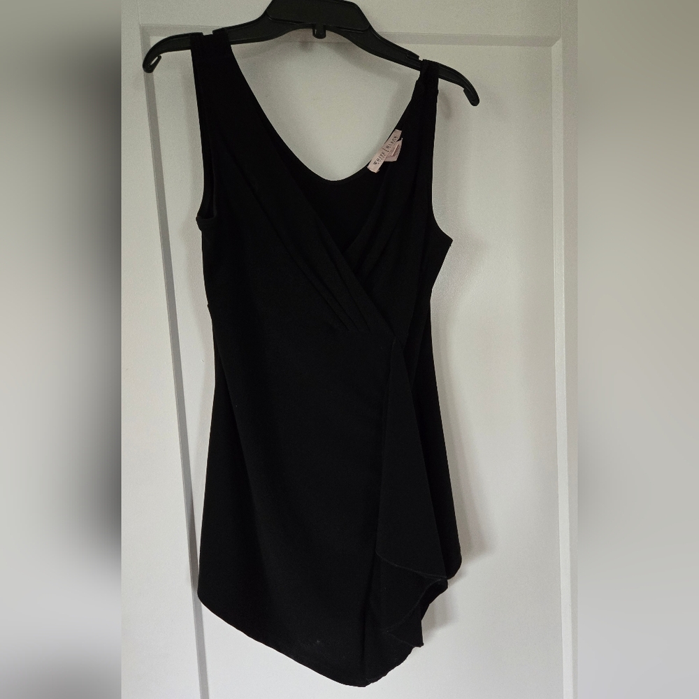 White House Black Market Black Sleeveless Blouse